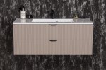 Szafka łazienkowa 100 cm fume mat z czarnymi uchwytami