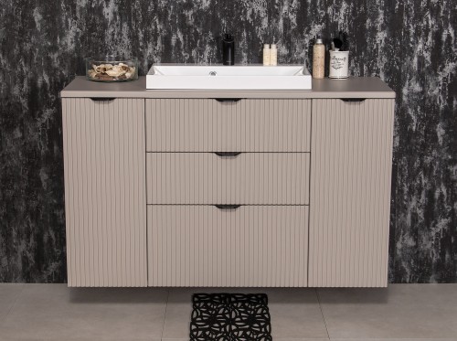 Elegancka szafka łazienkowa kolor beżowy szerokość 120 cm