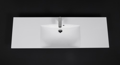 Biała wpuszczana w blat umywalka dolomitowa Clever-1400C