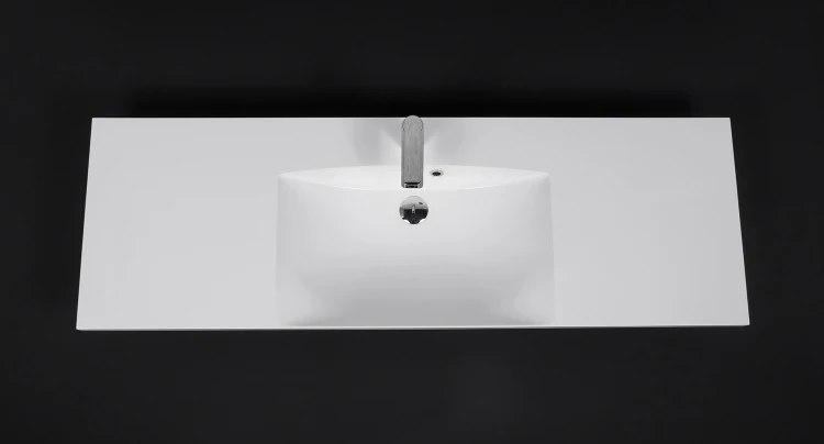 Biała wpuszczana w blat umywalka dolomitowa Clever-1400C