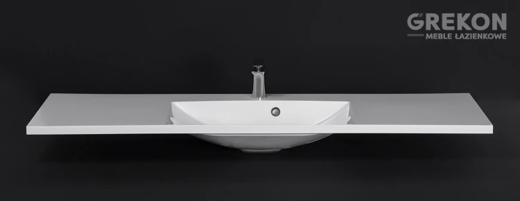 Biała dolomitowa umywalka 140 cm