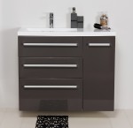 Szafka FKS-S-U90/39/3L + umywalka Clever-900L biała