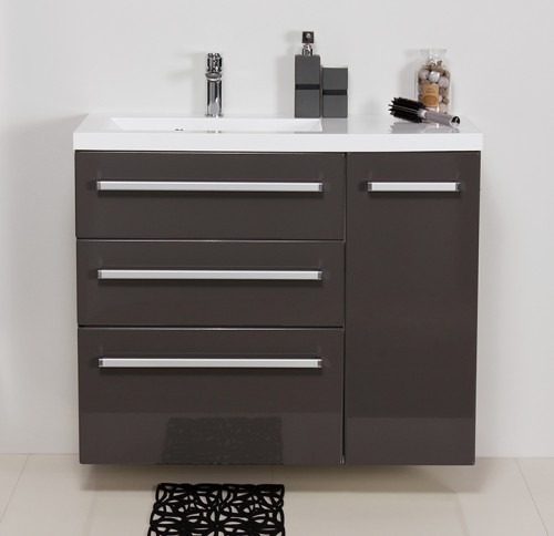 Szafka FKS-S-U90/39/3L + umywalka Clever-900L biała