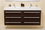 Szafka łazienkowa wenge mat 140cm FOKUS z umywalką podwójną