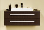 Szafka z blatem kolor wenge oraz białą umywalką seria Fokus