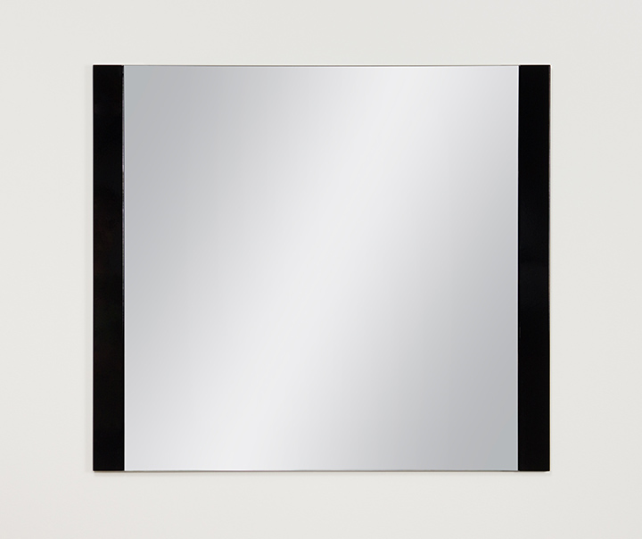 Lustro łazienkowe zawieszane z czarnymi wstawkami 90x80 cm
