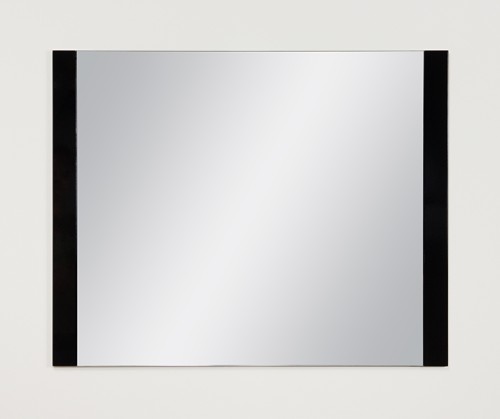 Zawieszane czarne lustro łazienkowe 100x80 cm