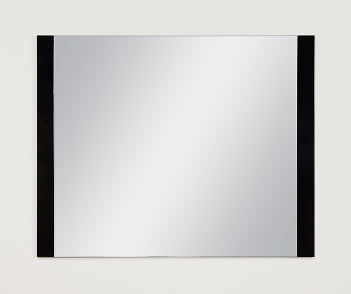 Zawieszane czarne lustro łazienkowe 100x80 cm