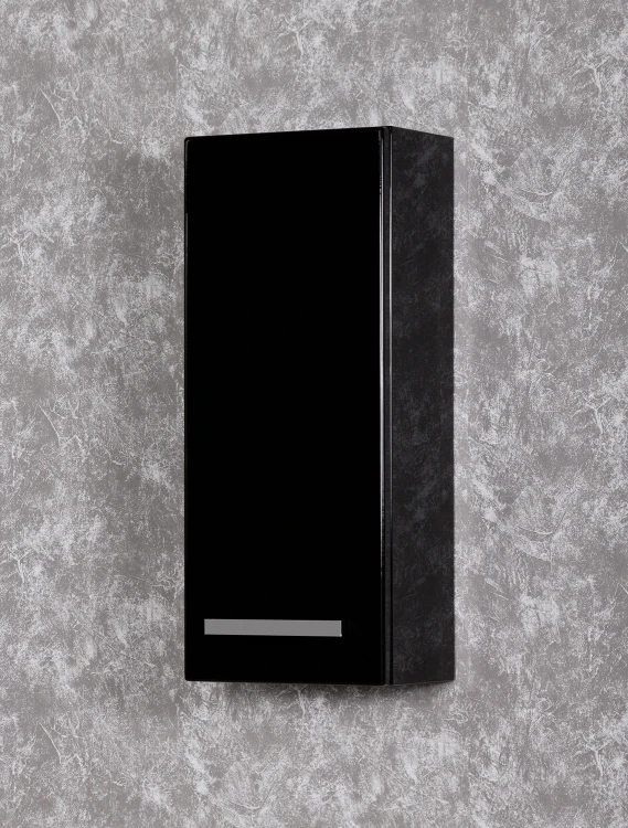 Czarna połyskowa wisząca szafka łazienkowa seria Fokus New