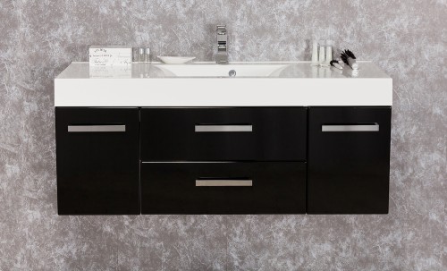 Czarna podwieszana szafka pod umywalkę 120 cm