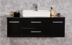 Szafka łazienkowa czarna 120cm FOKUS NEW z blatem i umywalką