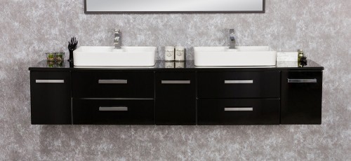 Czarna elegancka szafka podumywalkowa 210 cm seria Fokus New