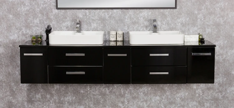 Czarna elegancka szafka podumywalkowa 210 cm seria Fokus New