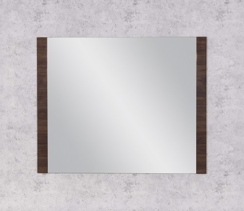 Lustro łazienkowe 100x80 cm brązowe wstawki