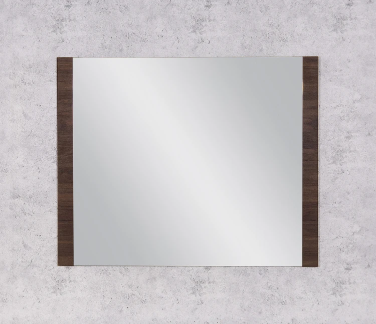 Lustro łazienkowe 100x80 cm brązowe wstawki