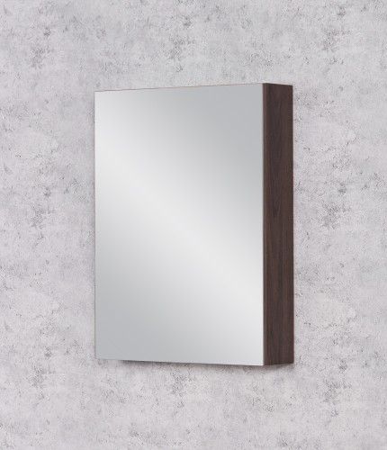 Szafka łazienkowa z lustrem 60x80 cm korpus w kolorze orzechowego drewna