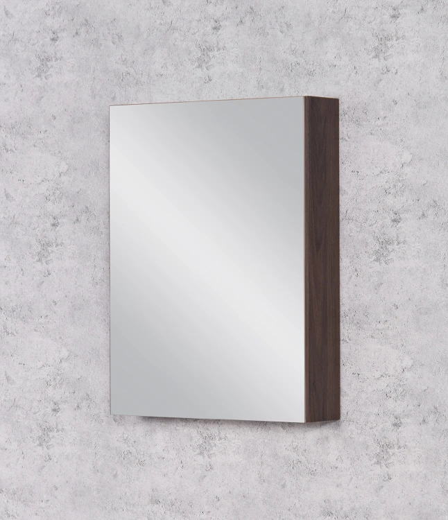 Szafka łazienkowa z lustrem 60x80 cm korpus w kolorze orzechowego drewna