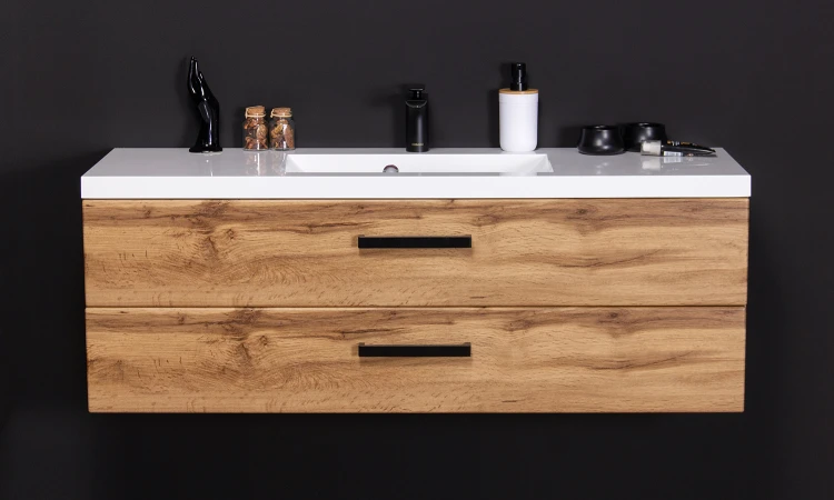 Szafka łazienkowa 120 cm z dwiema szufladami kolor dąb naturalny