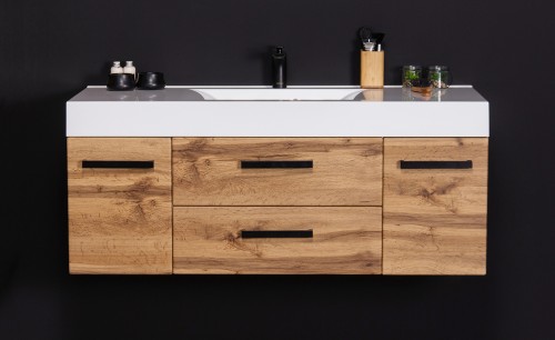Nowoczesna i elegancka szafka w matowym kolorze naturalnego dębu szerokość 120 cm