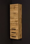 Regał łazienkowy dąb naturalny 40x143,5cm FOKUS LOFT z dwiema szufladami