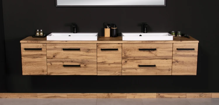 Pakowna i nowoczesna szafka łazienkowa 210 cm z serii Fokus New Loft