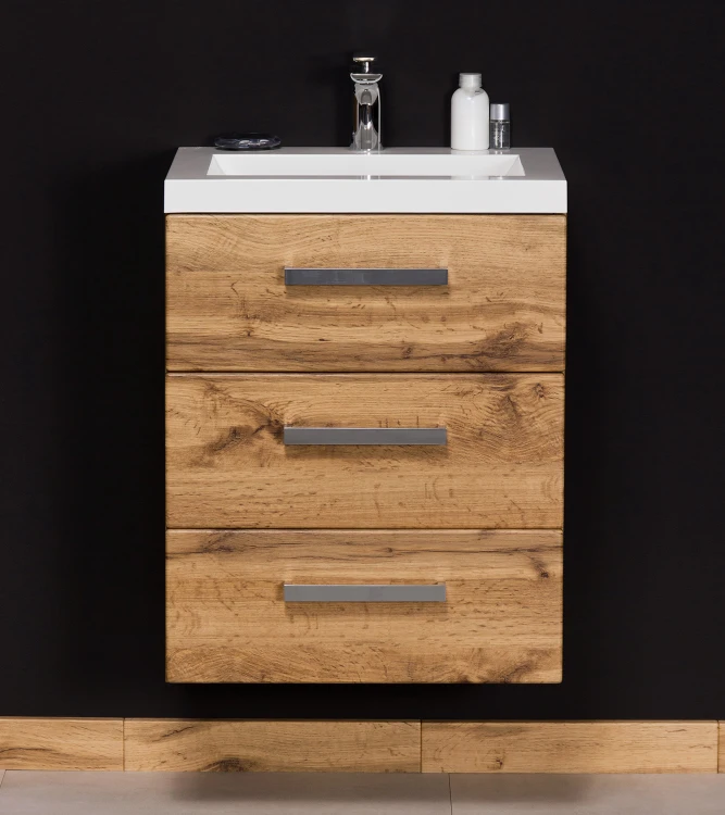 Prostokątna szafka łazienkowa w kolorze natural eiche 50 cm