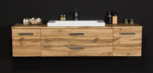 Elegancka szafka łazienkowa w kolorze naturalnego dębu Fokus New