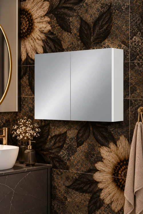 Podwieszana szafka z lustrem 100 cm seria Belli Gold
