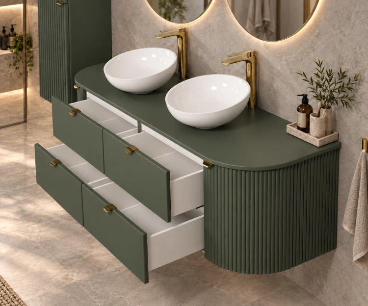 Szafka łazienkowa 160 cm smoke green seria Mia