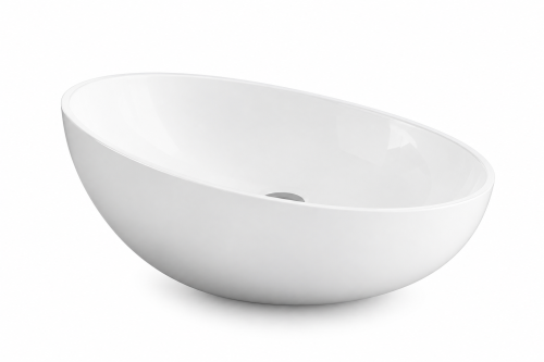 Biała ceramiczna umywalka owalna