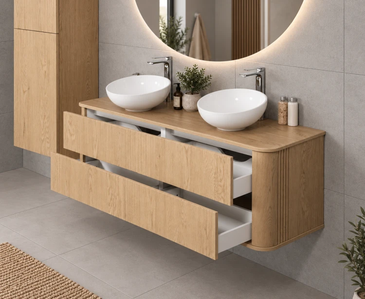 Elegancka i nowoczesna szafka łazienkowa w rozmiarze 140 cm