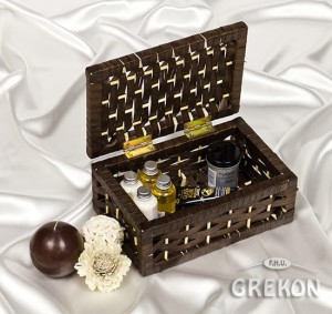 Koszyk wiklinowy zamykany ciemny brąz JD9508 S mały