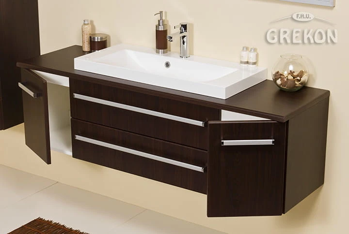 Elegancka i praktyczna szafka łazienkowa wenge mat