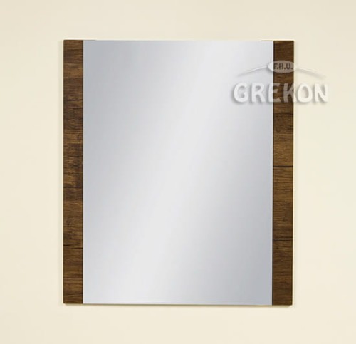 Eleganckie lustro łazienkowe w kolorze antycznego drewna