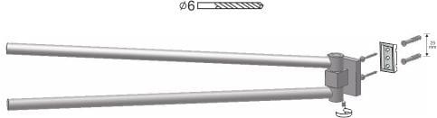 ARKTIC - wieszak dwuramienny ruchomy 01462 - schemat