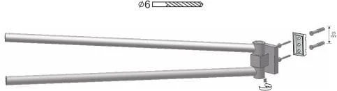ARKTIC - wieszak dwuramienny ruchomy 01462 - schemat