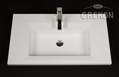Umywalka dolomitowa MEWA-810C biała