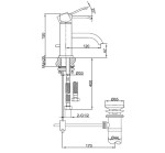 Bateria umywalkowa Kohlman Axis QB100N - schemat