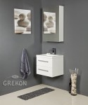 Szafka z lustrem FKS-B-WL50/80, szafka pod umywalkę FKS-B-U50/39 + umywalka Clever-500.