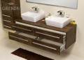 Elegancka i praktyczna szafka z dwiema ceramicznymi umywalkami