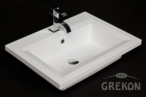 Umywalka dolomitowa MEWA-610C biała