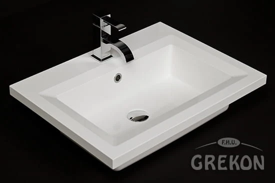 Umywalka dolomitowa MEWA-610C biała