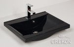 Czarna połyskowa umywalka LUCY-600C