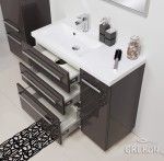 Szafka FKS-S-U90/39/3L + umywalka Clever-900L biała