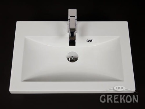 Umywalka dolomitowa Clever-600 biała