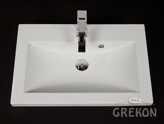 Umywalka dolomitowa Clever-600 biała