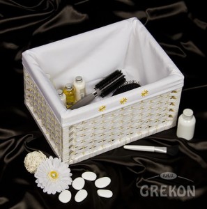 Koszyk wiklinowy biały JD9509 L duży