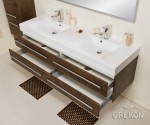 Elegancka i nowoczesna szafka łazienkowa w kolorze antycznego drewna
