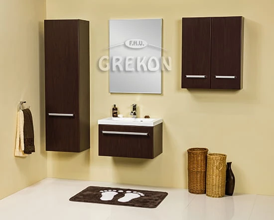 Meble łazienkowe w eleganckim kolorze wenge seria Fokus