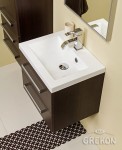 Praktyczna szafka łazienkowa z białą ergonomiczną umywalką